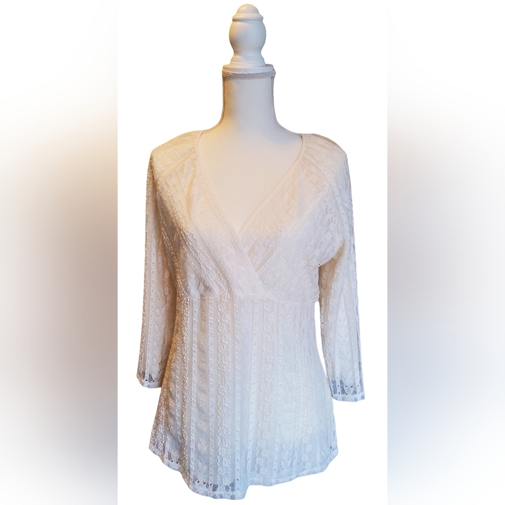 J. Jill White Lace Blouse